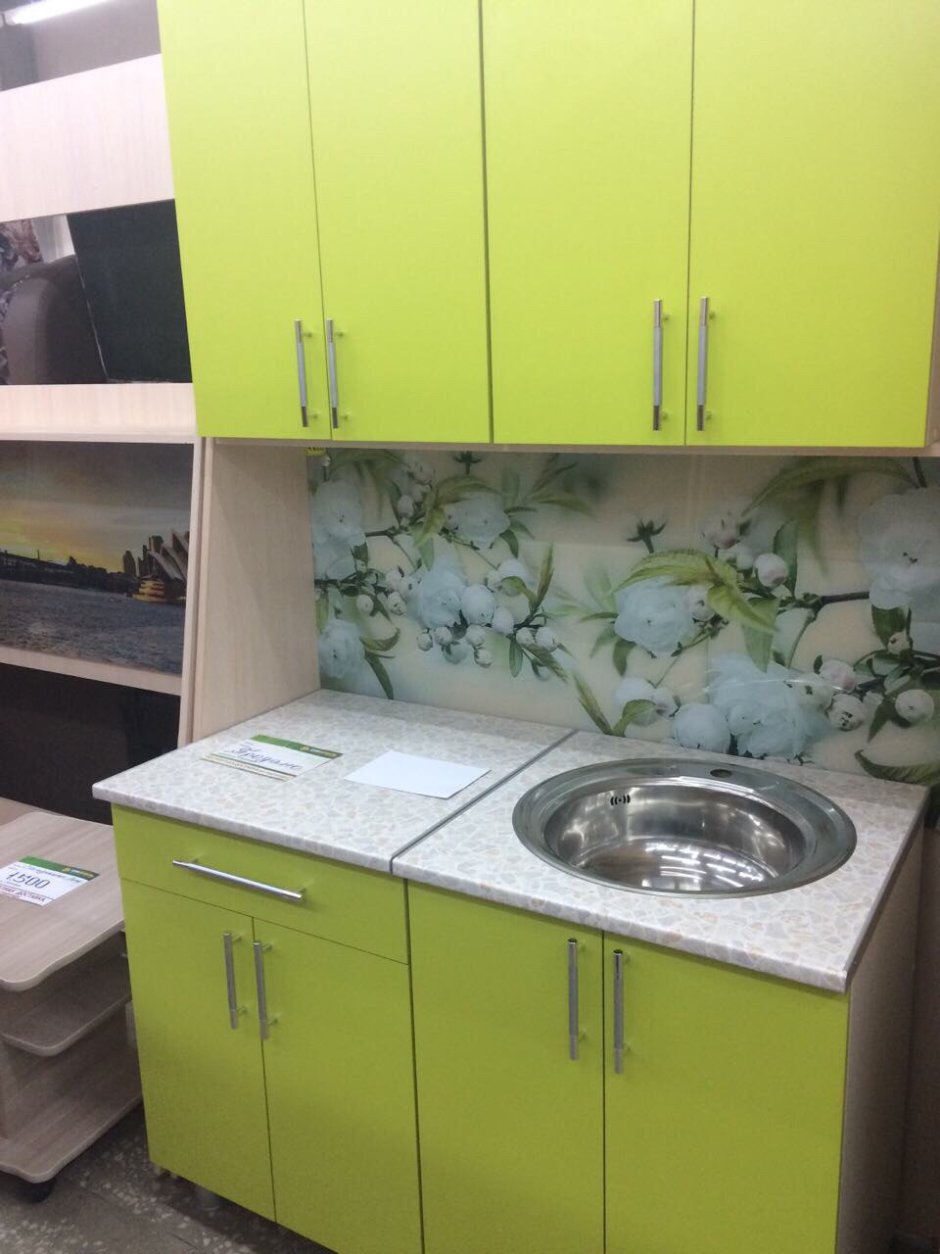 Кухня София олива 2,1 м, белый/гранат