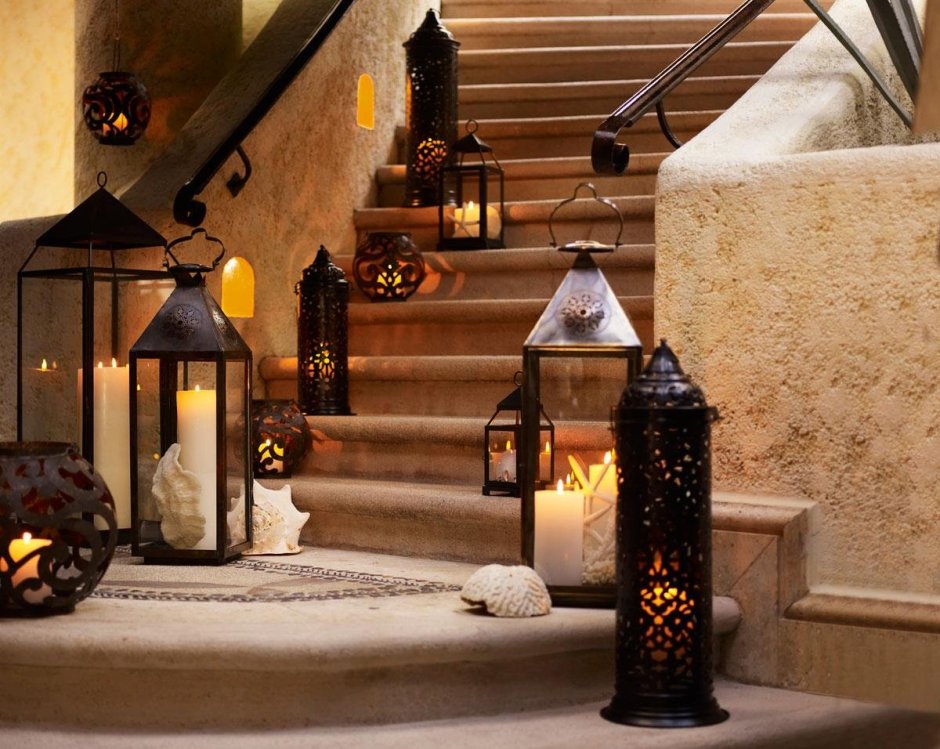 Подсвечник фонарь в интерьере