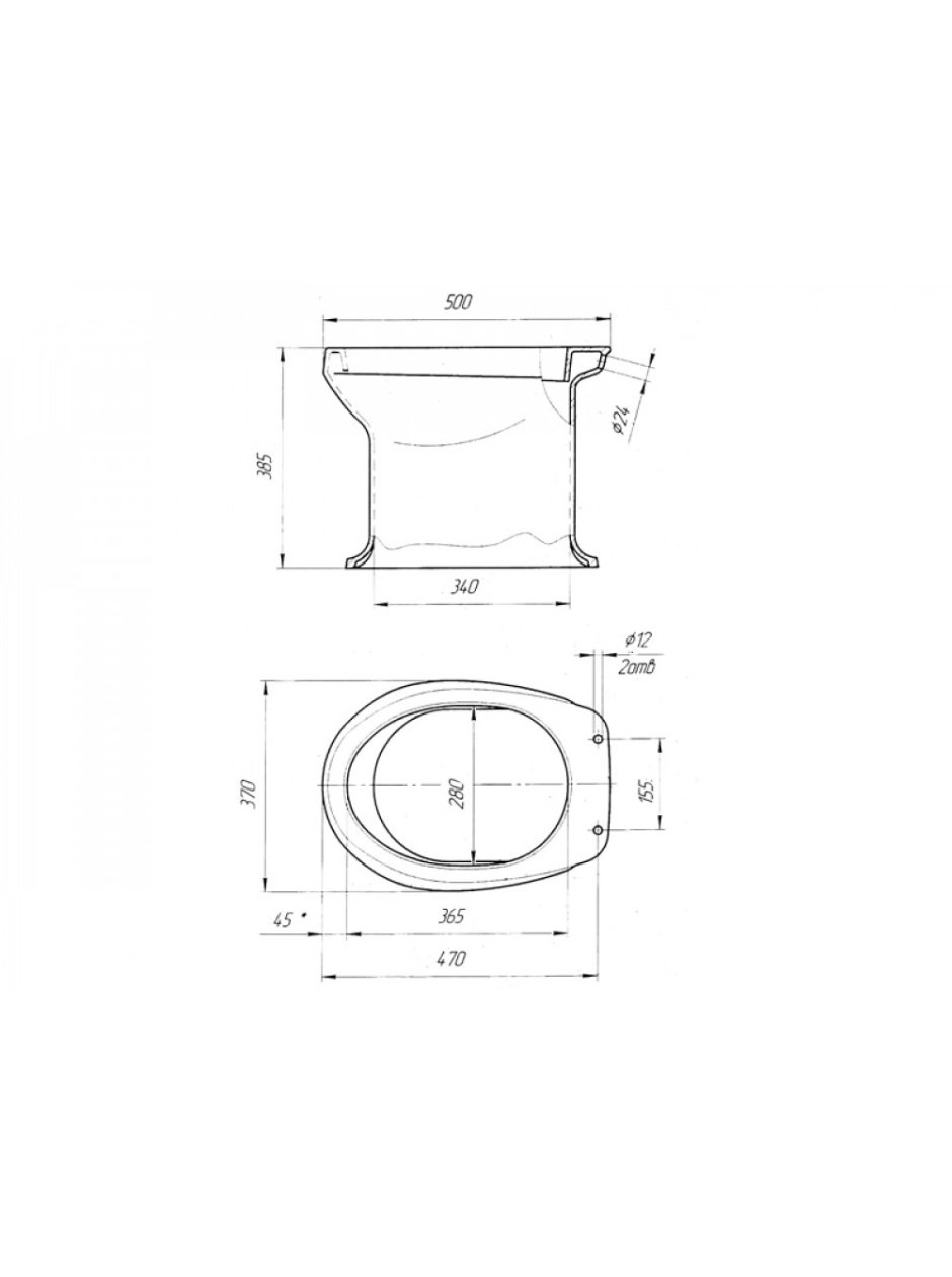 Унитаз напольный Оскольская керамика дачный 46901100002