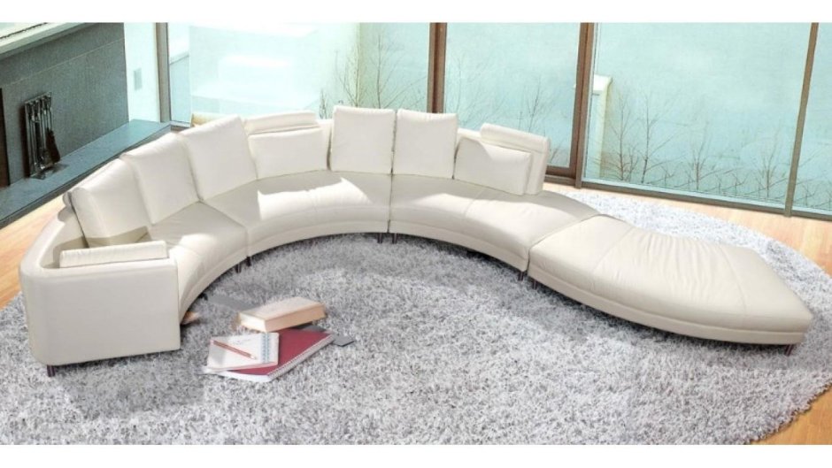 Радиусный современный диван