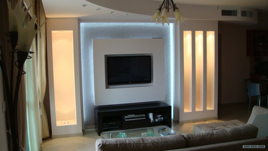 Ниша под телевизор из гипсокартона