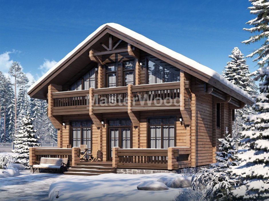 Проект Скандинавия из оцилиндрованного бревна