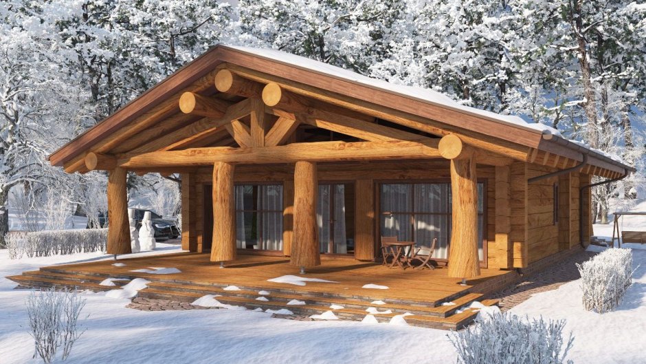 Сруб Шале проект Скандинавский стиль