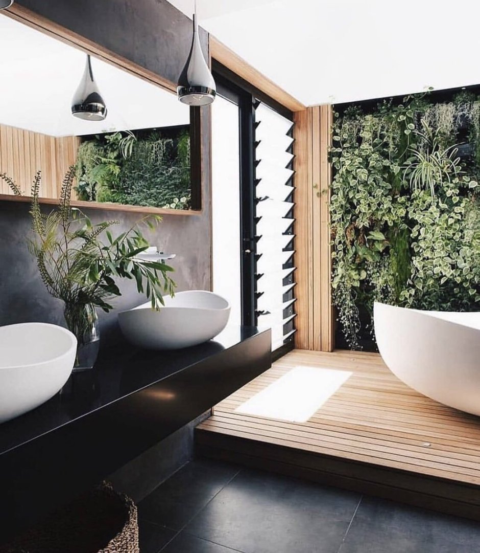 Тропический дизайн ванной