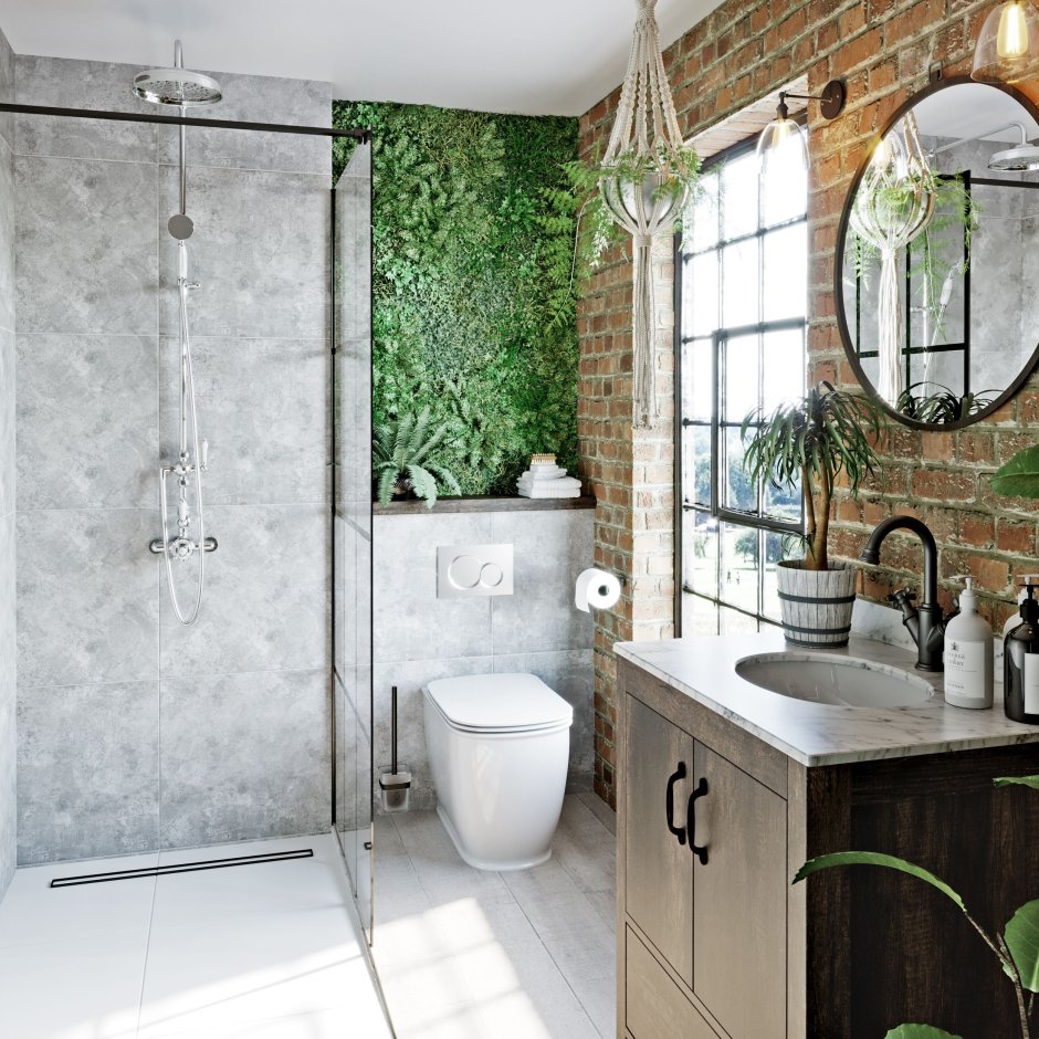 Санузел в тропическом стиле