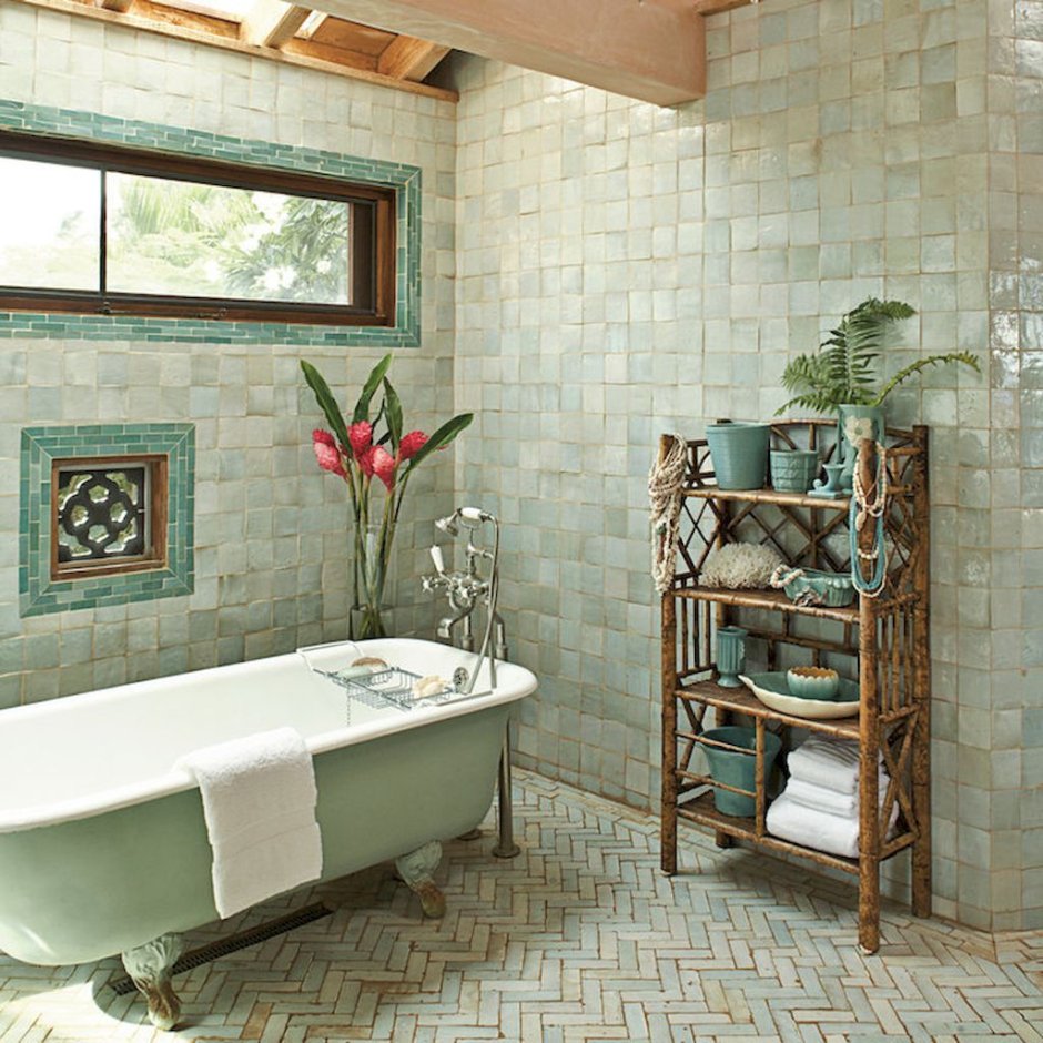 Ванная комната в тропическом стиле