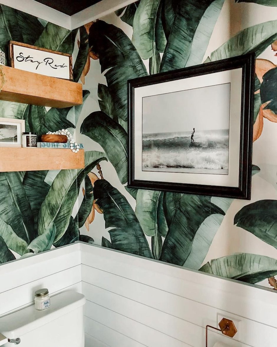 Ванная комната с растениями