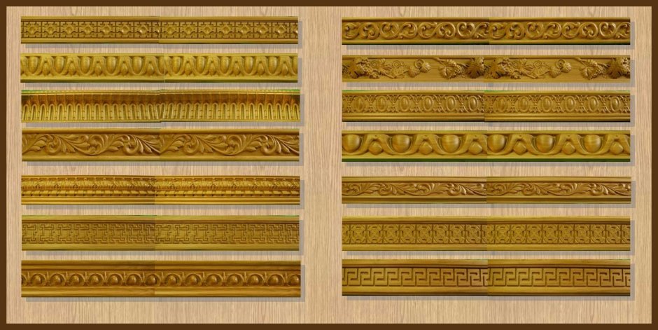 Резные потолочные плинтуса из дерева