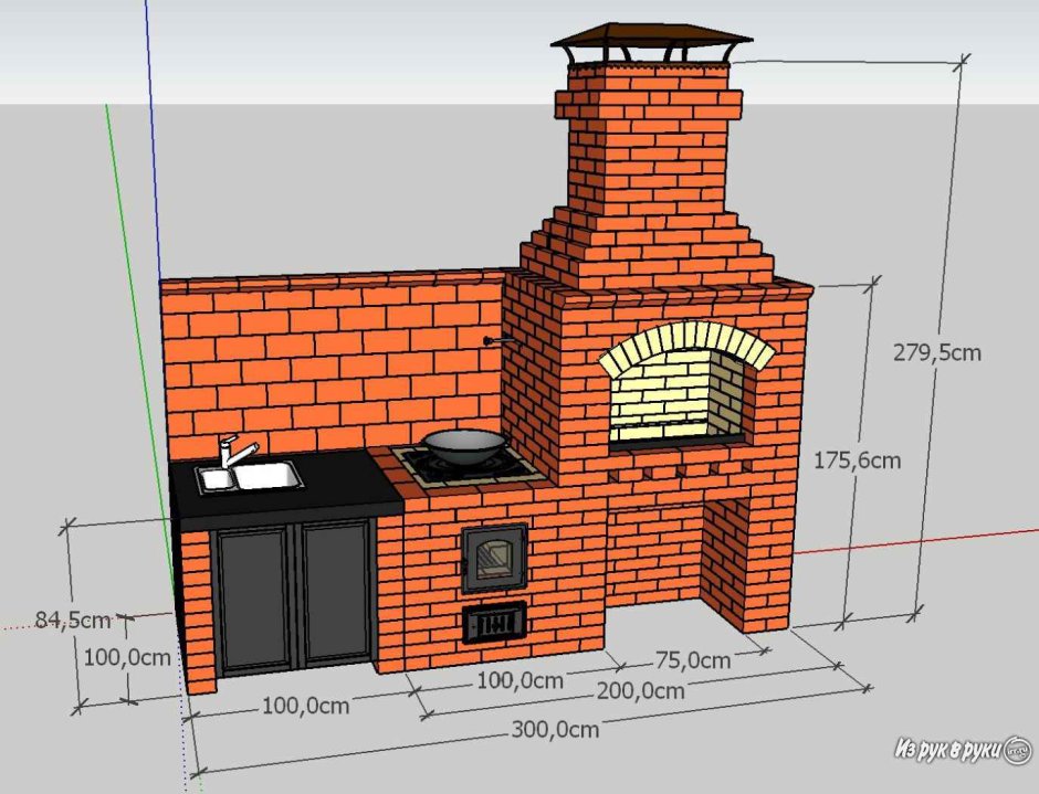 Мангальный комплекс в стиле лофт