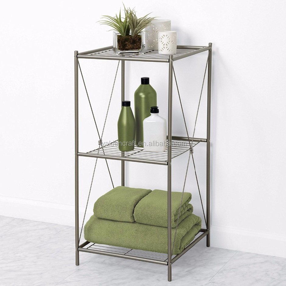 Этажерка в ванную комнату напольная металлическая