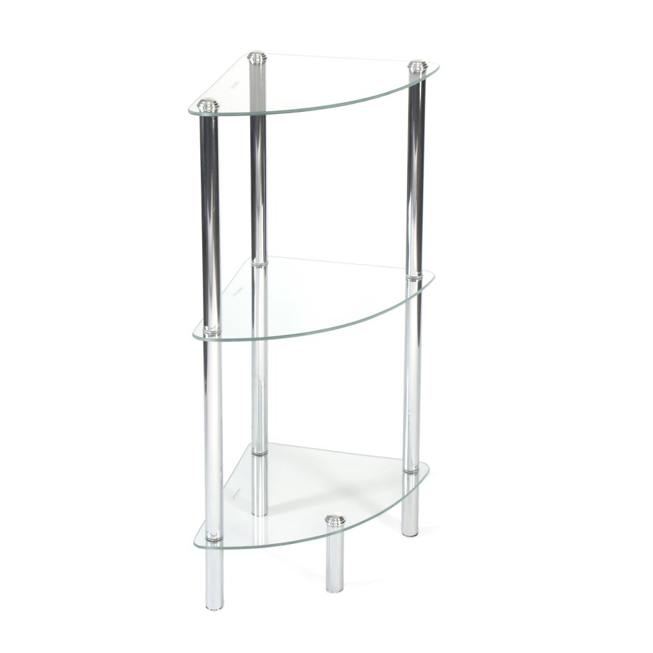 Угловая напольная полка в ванную комнату