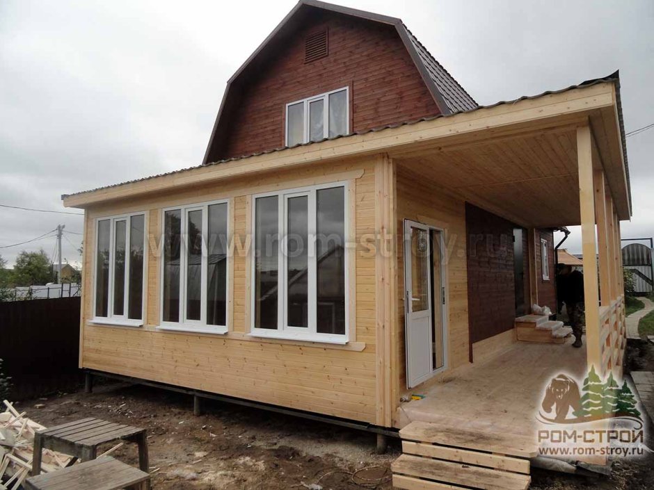 Пристройка кухни к дачному дому