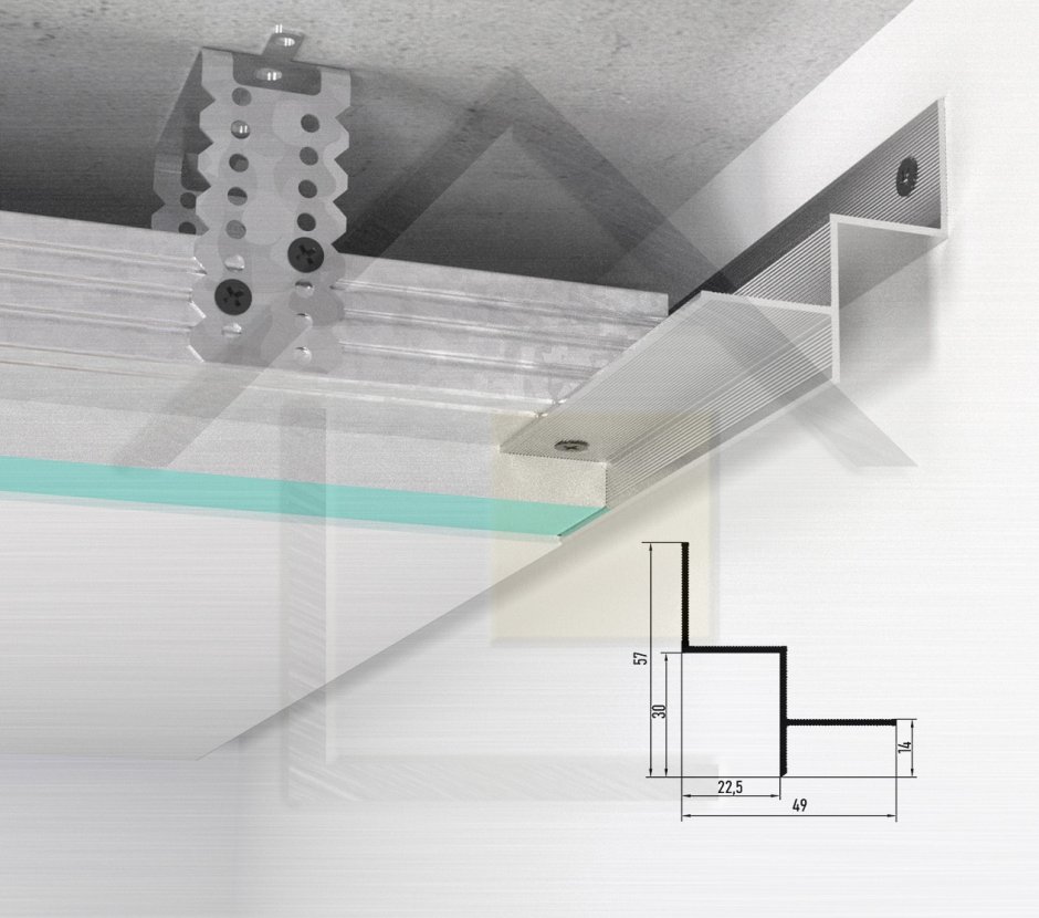 Теневой профиль для гипсокартона 30 мм