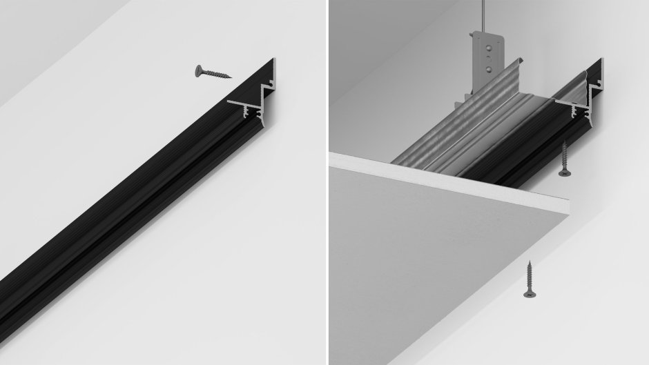 Стык теневого и парящего профиля