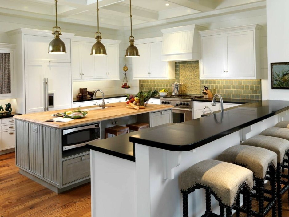 Кухонный остров с зоной готовки