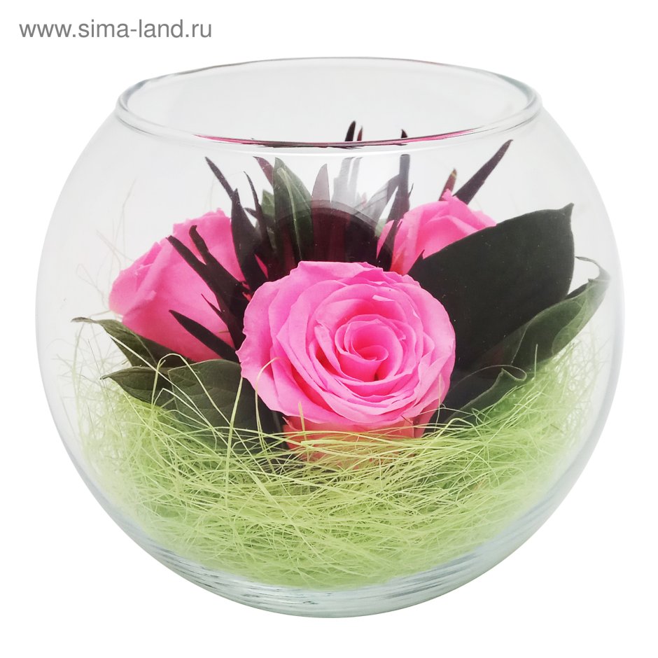 Стабилизированные цветы в вазе