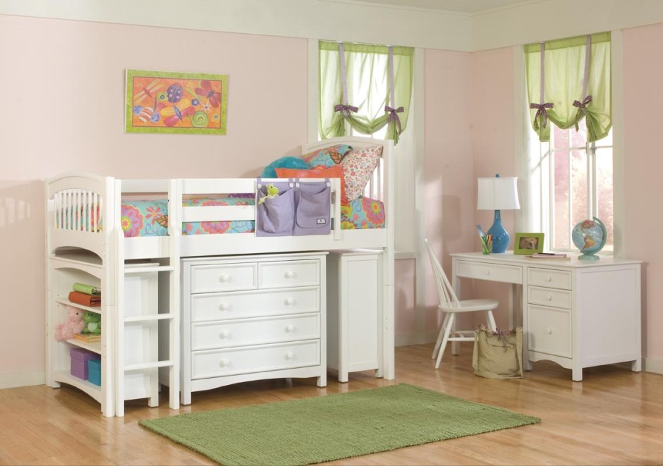 Высокая кровать с ящиками