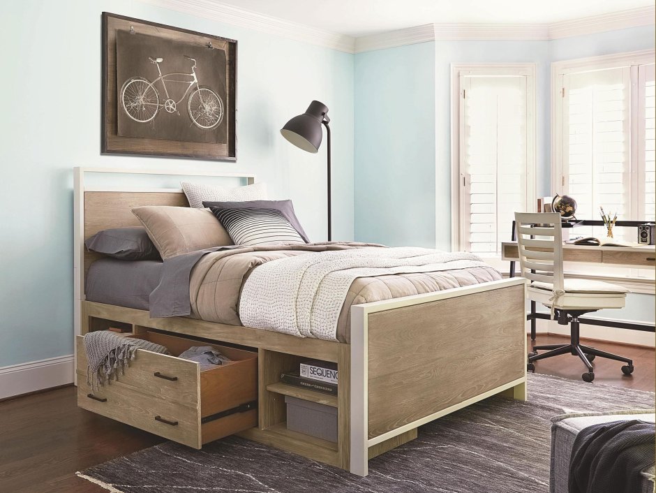 Happy Beds Roxy Stone White Contemporary Desk Drawers Shelf Storage Cabin Bed