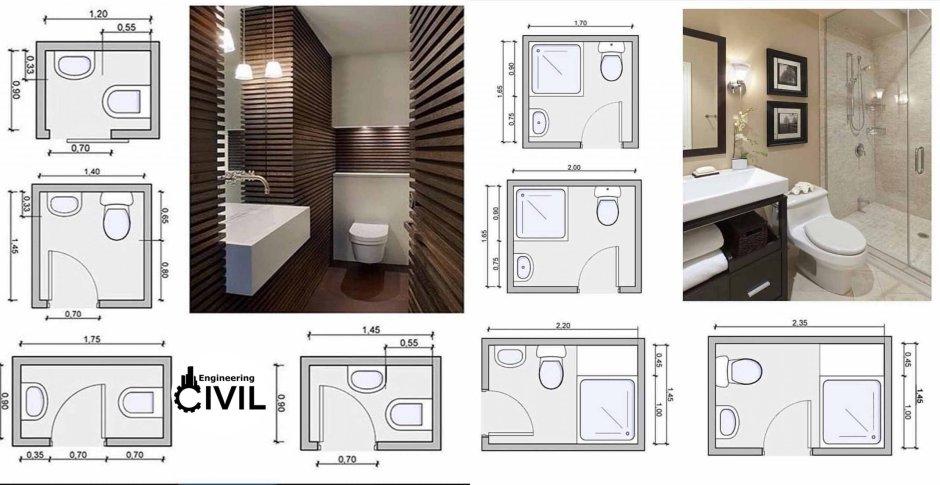 Габариты санузла эргономика