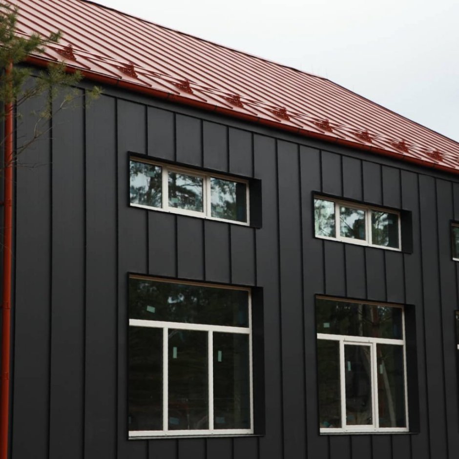 Вертикальный сайдинг графит Гранд лайн