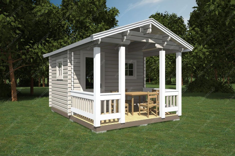 Веранда с хозблоком