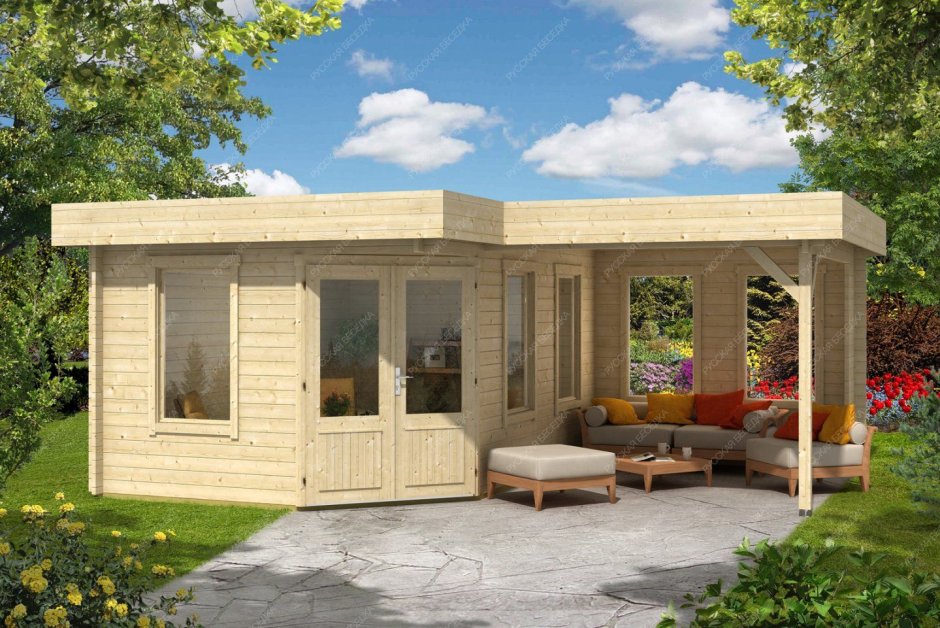 Маленький дачный домик с верандой