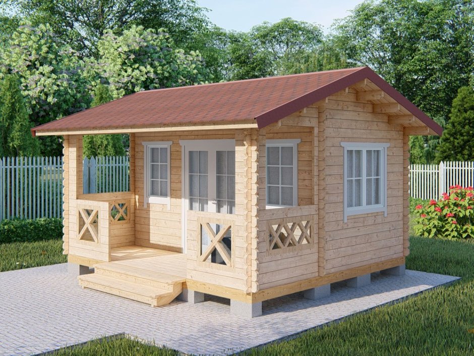 Летний домик для дачи с верандой