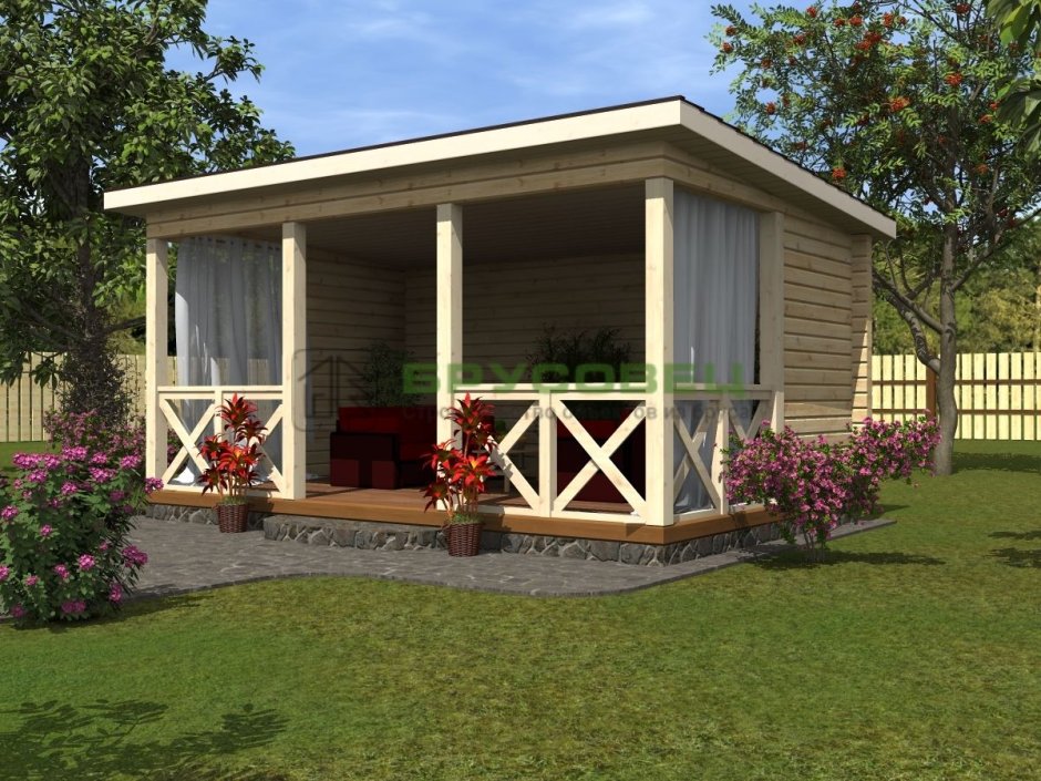 Баня из минибруса 6х3