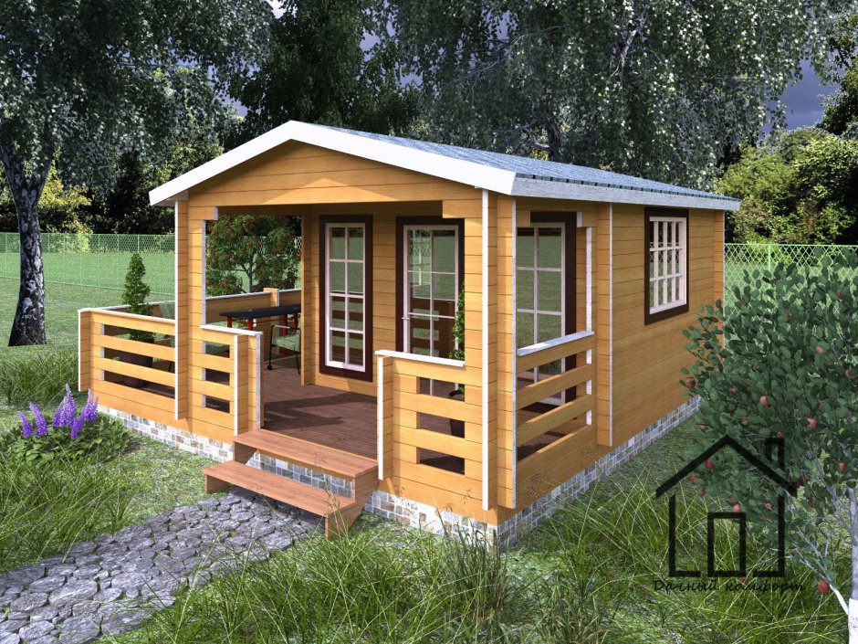 Садовый домик с верандой
