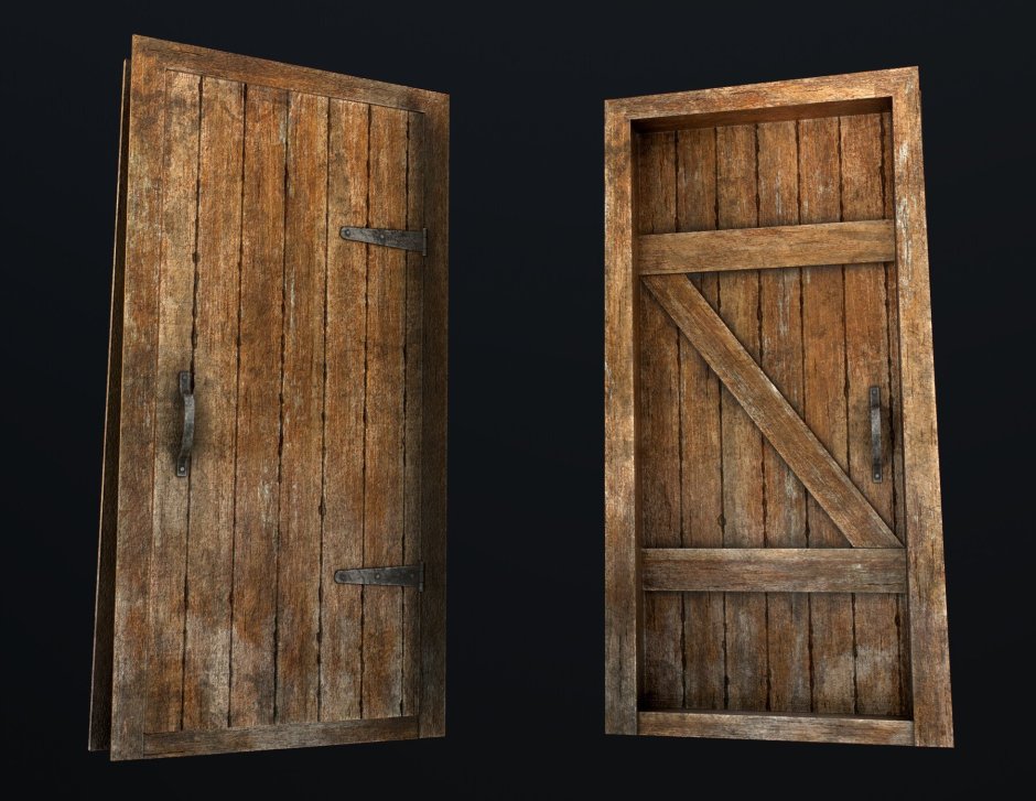 Старая деревянная синяя дверь