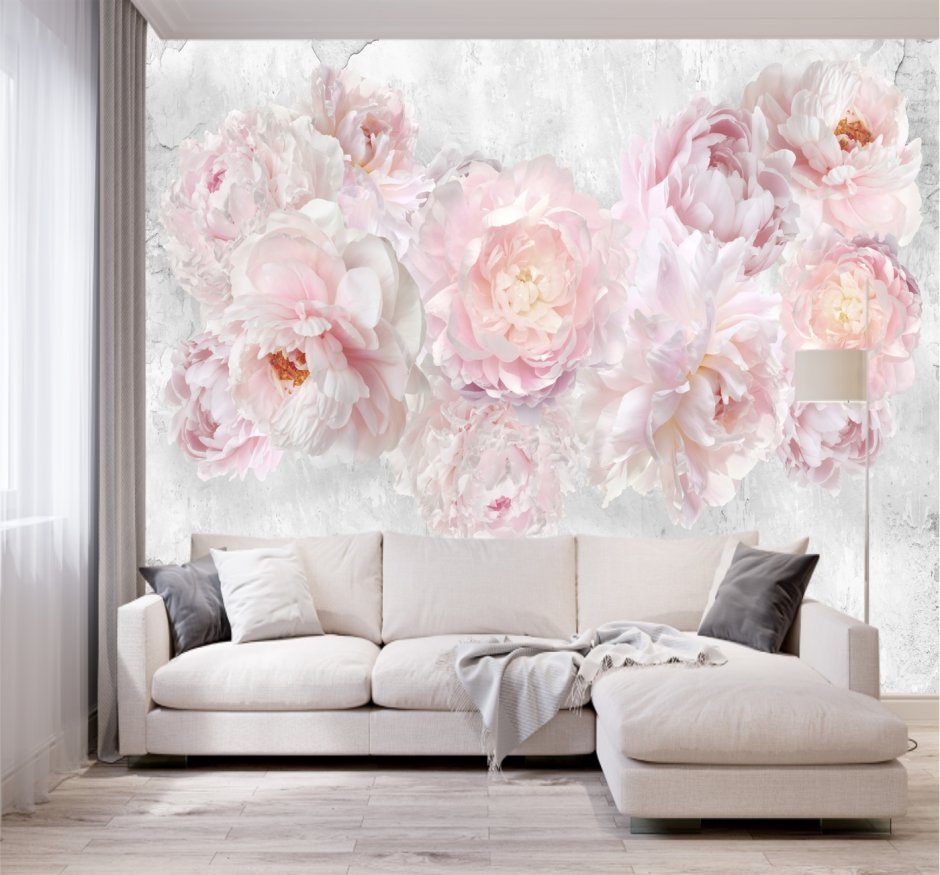 Пионы на стене