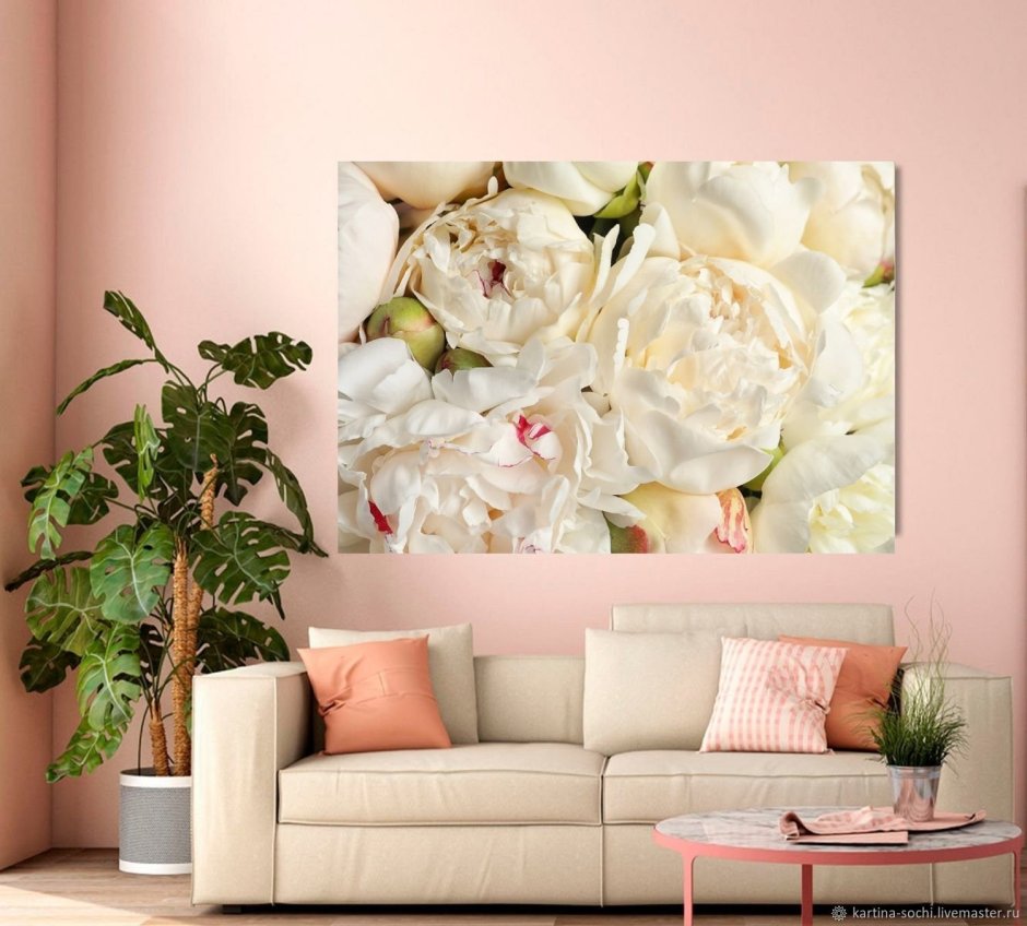 Аффреско пионы