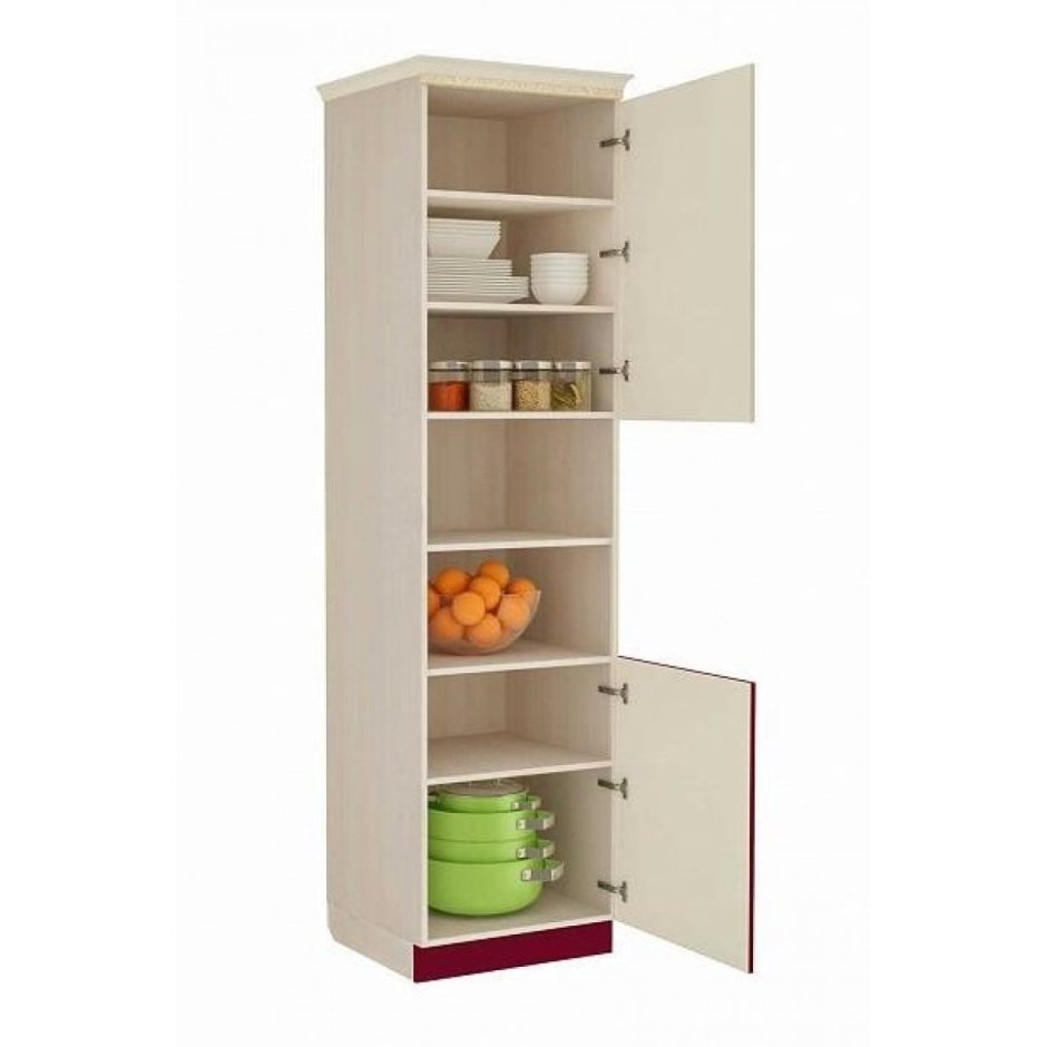 Угловая кухня с высокими шкафами