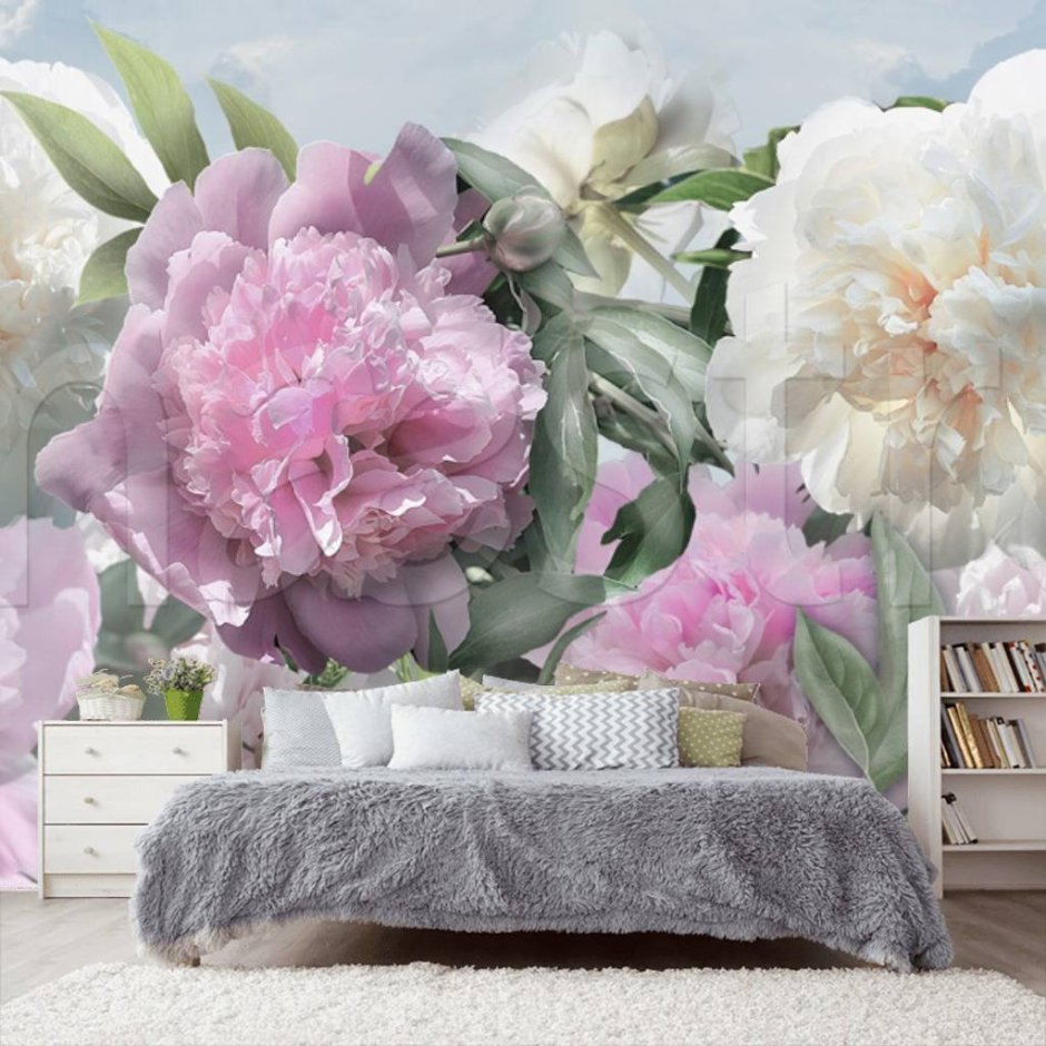 Аффреско пионы