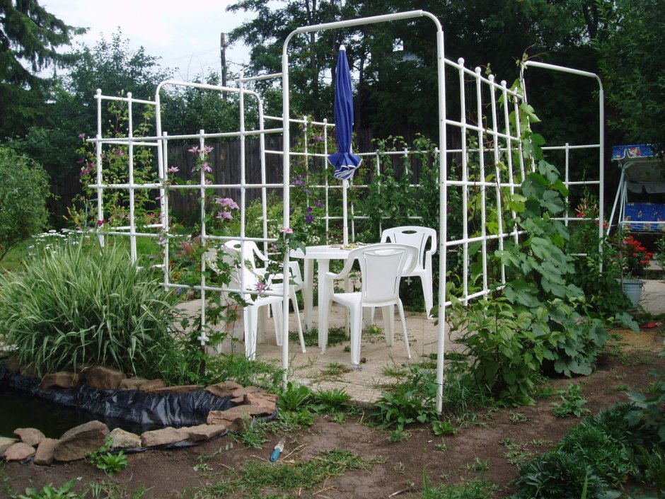 Пергола из труб ПВХ