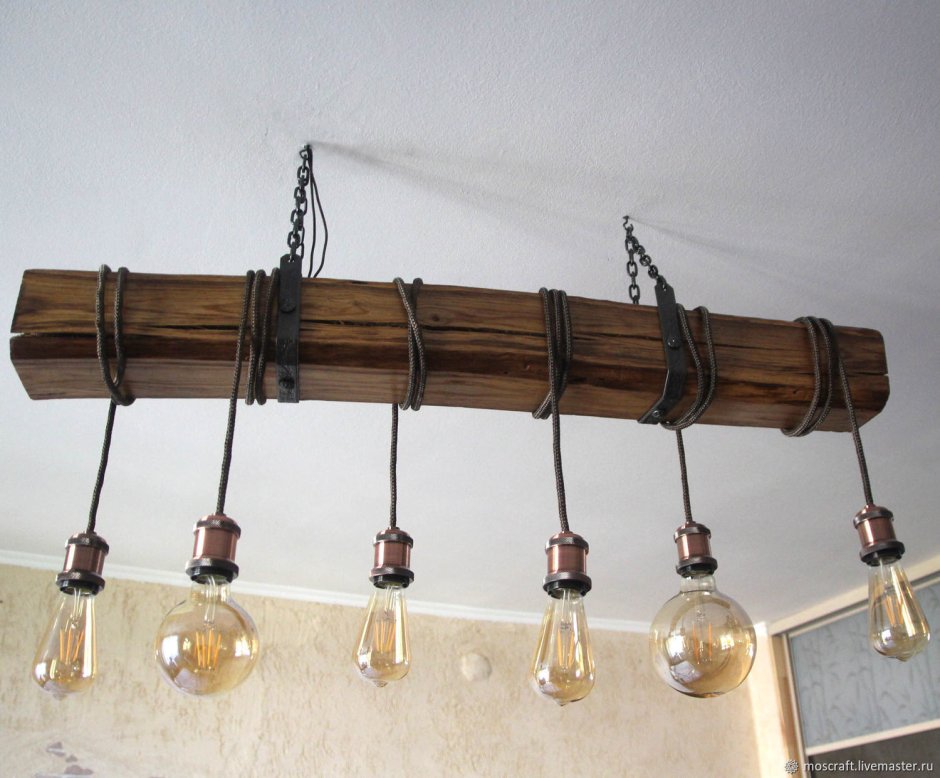 Самодельные люстры из дерева