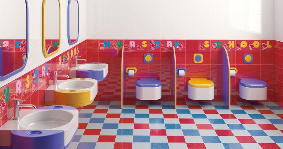 Интерьер туалета в детском саду