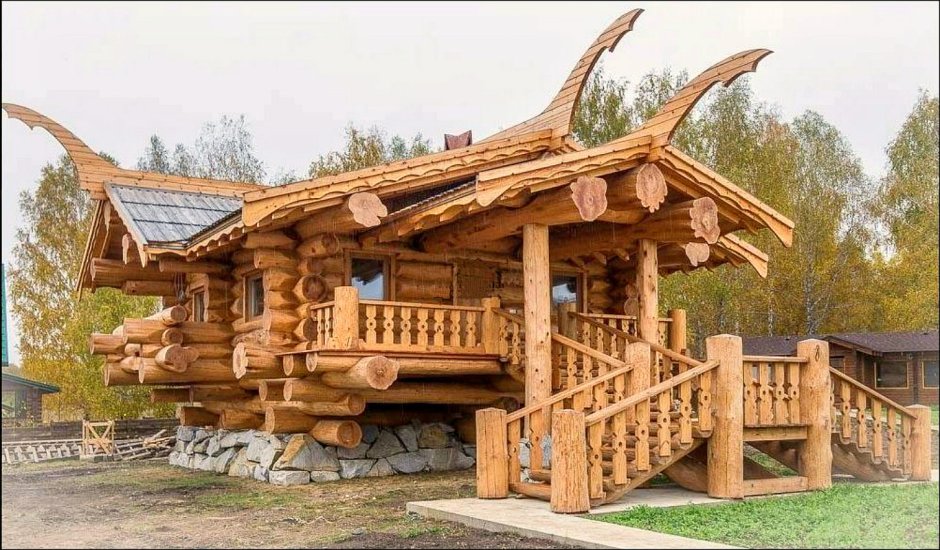 Дом викинга из бревна
