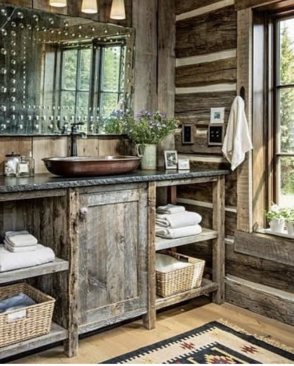 Ванная в деревянном стиле