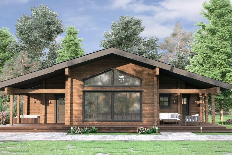 Дом Шале из бруса 100кв