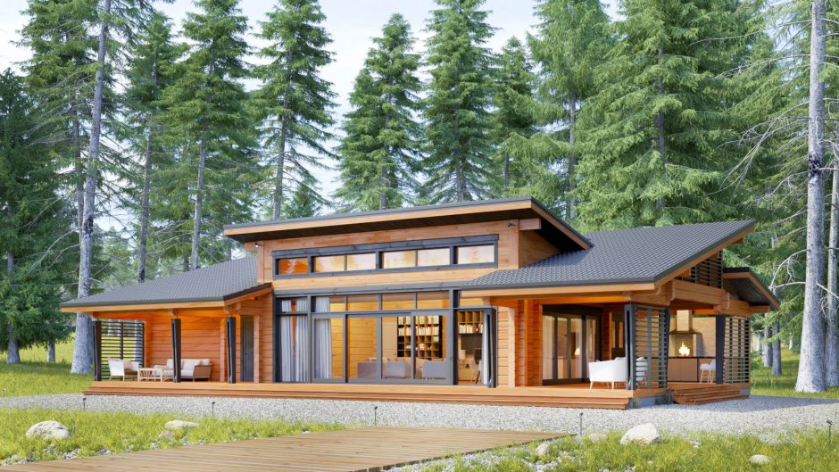 Дом из клееного бруса 1 этажный Kontio