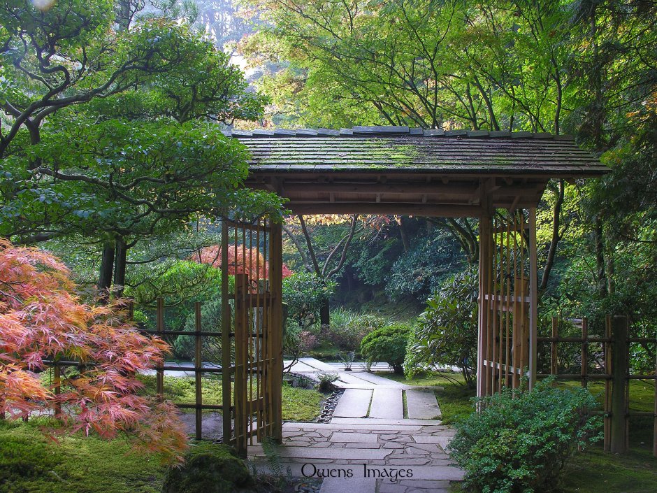 Ворота в японском саду