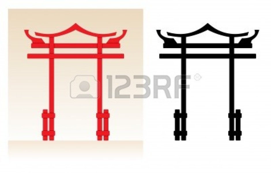 Ворота в Синтоистский храм Япония арт