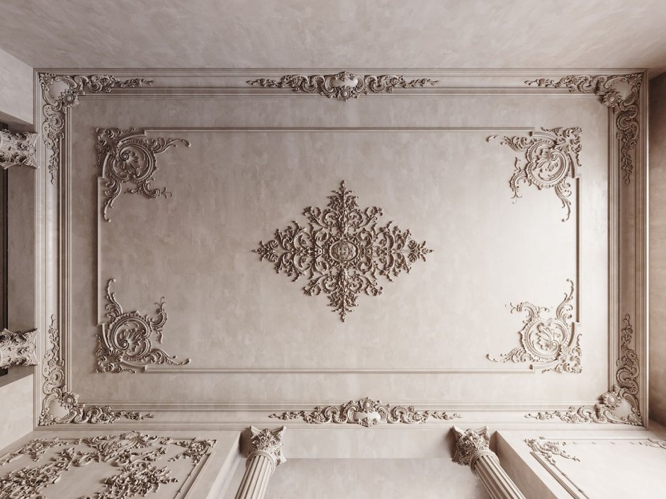 Лепнина на потолке в интерьере