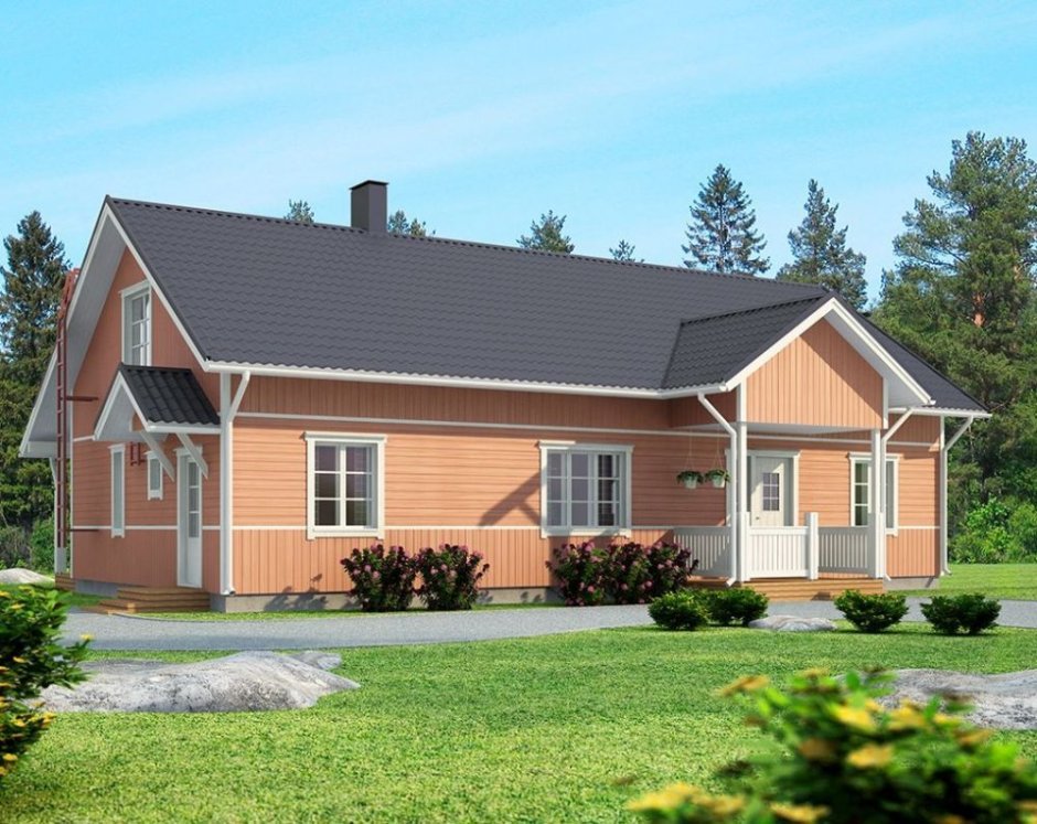 Проект z10 одноэтажный дом с террасой