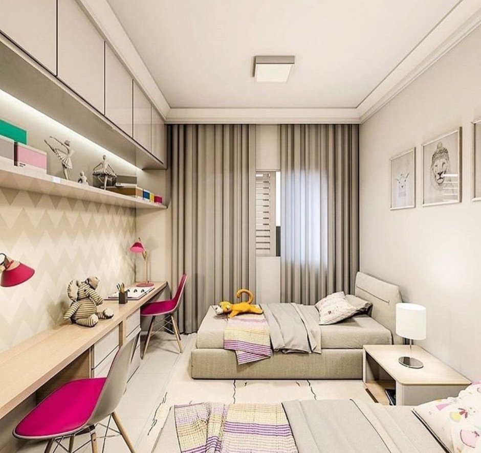 Узкая детская комната