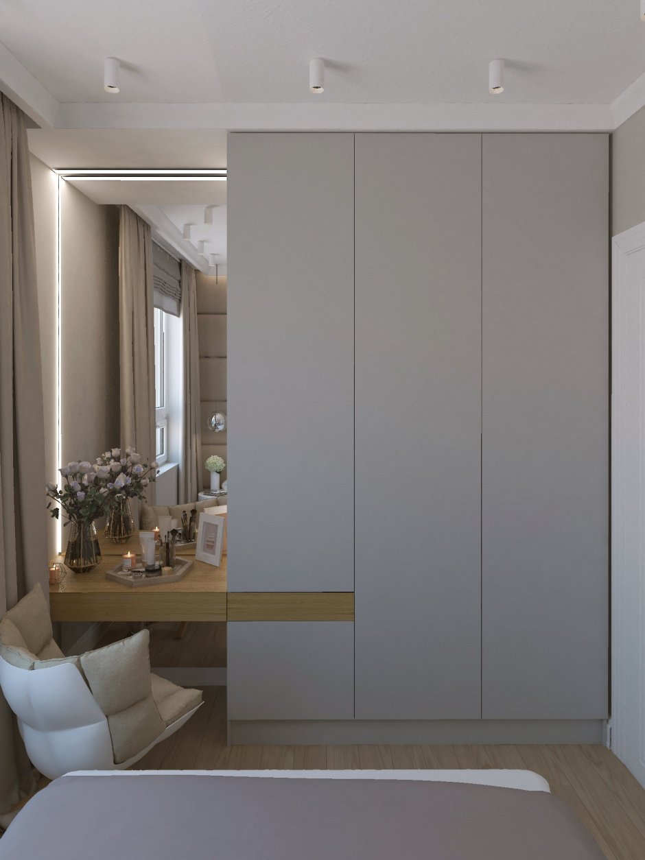 Шкаф до потолка в спальне