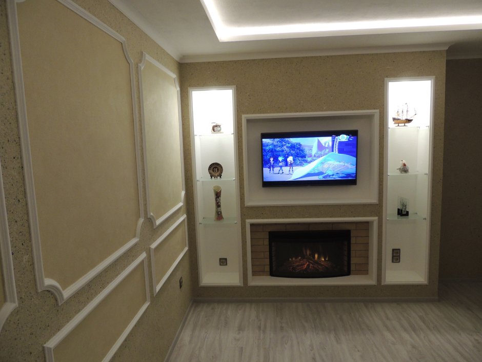 Ниша под телевизор из гипсокартона