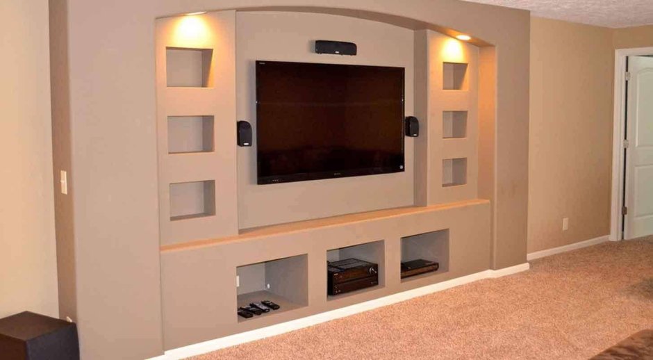 Ниша под телевизор из гипсокартона