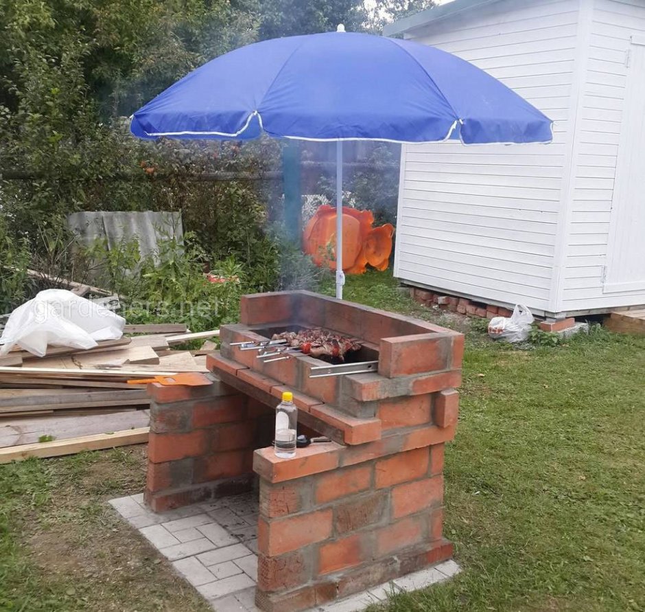 Красивые беседки из кирпича